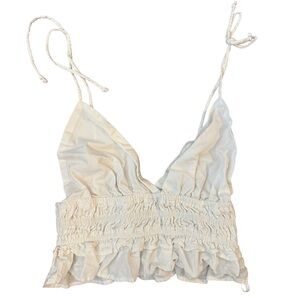 Sim & Sam White Cotton Crop Top Sz S